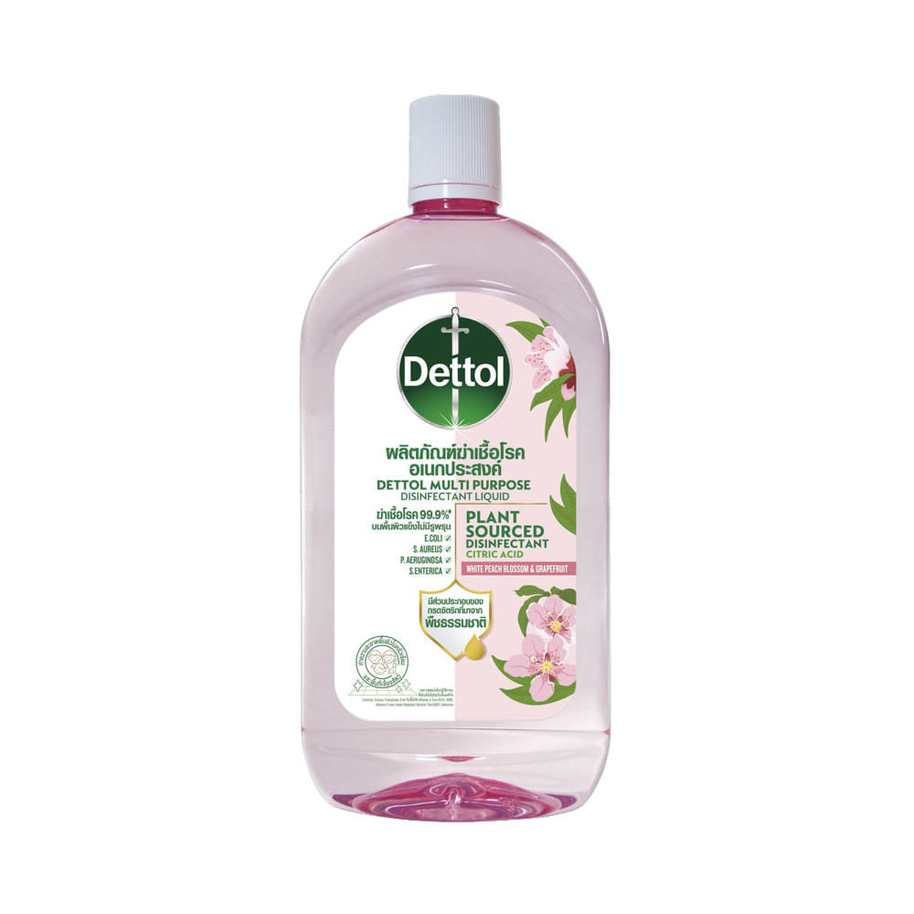 น้ำยาฆ่าเชื้อโรคอเนกประสงค์ DETTOL 1 ลิตร ไวท์พีชบลอสซั่ม&เกรปฟรุต