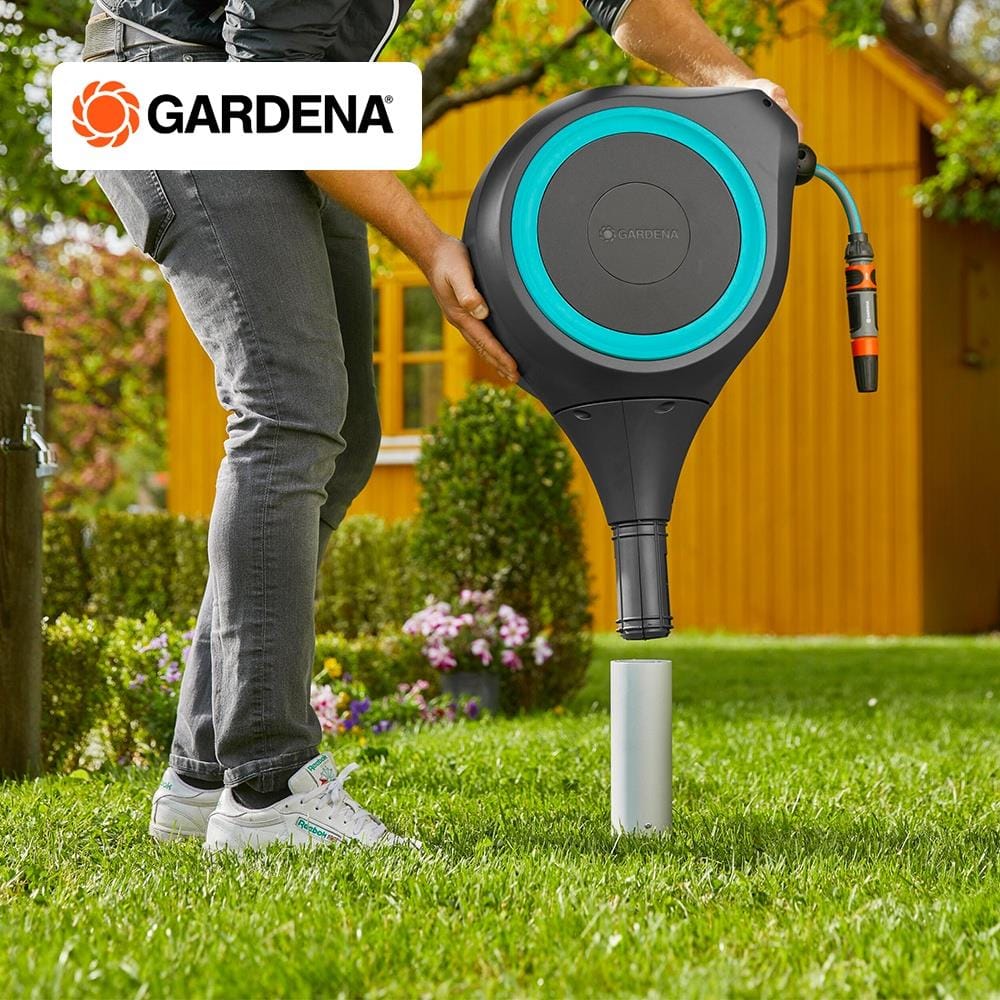 สายยางโรลอัตโนมัติ GARDENA 3/8 นิ้ว x 15 ม. สีฟ้า-ดำ