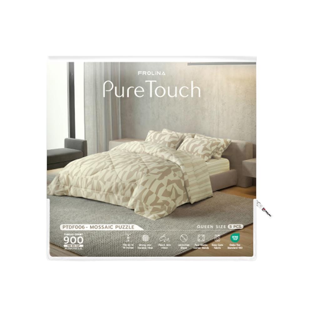 ชุดผ้าปูที่นอน 5 ฟุต (ชุด 5 ชิ้น) FROLINA PURE TOUCH PTDF006