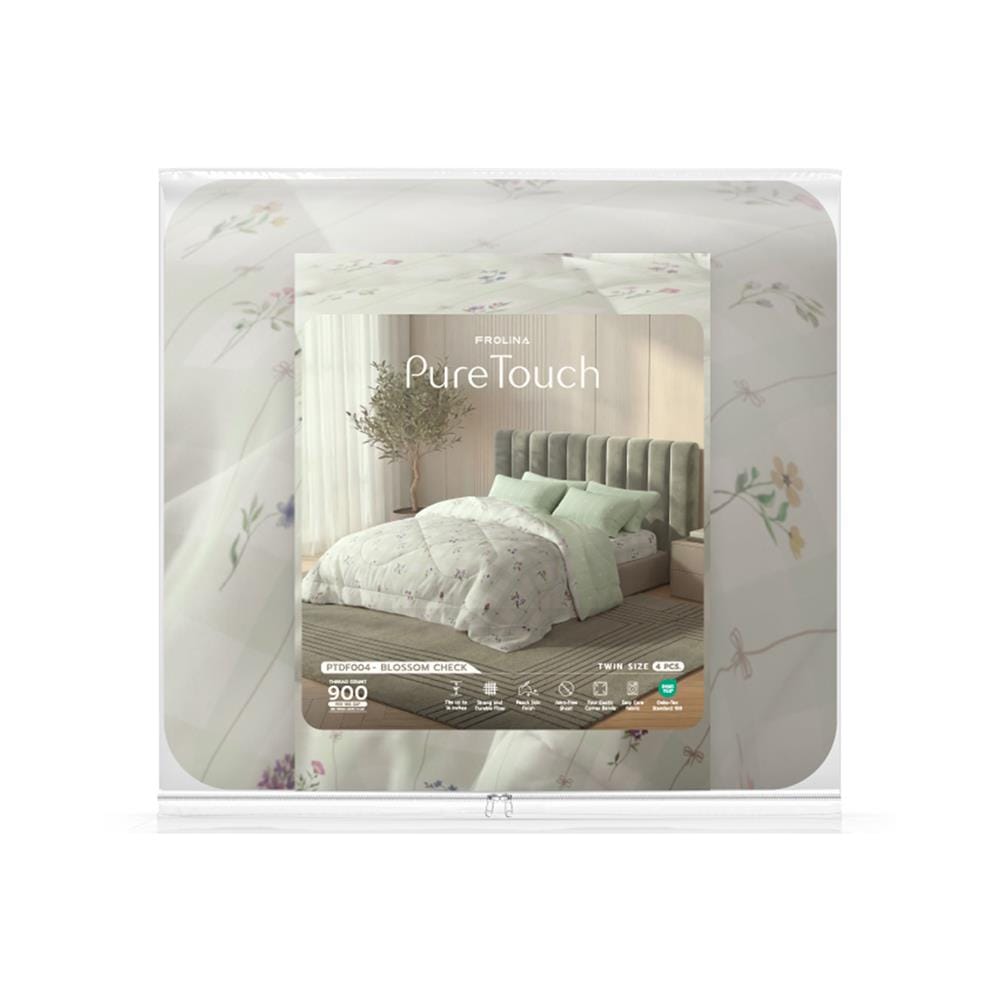ชุดผ้าปูที่นอน 3.5 ฟุต (ชุด 4 ชิ้น) FROLINA PURE TOUCH PTDF004