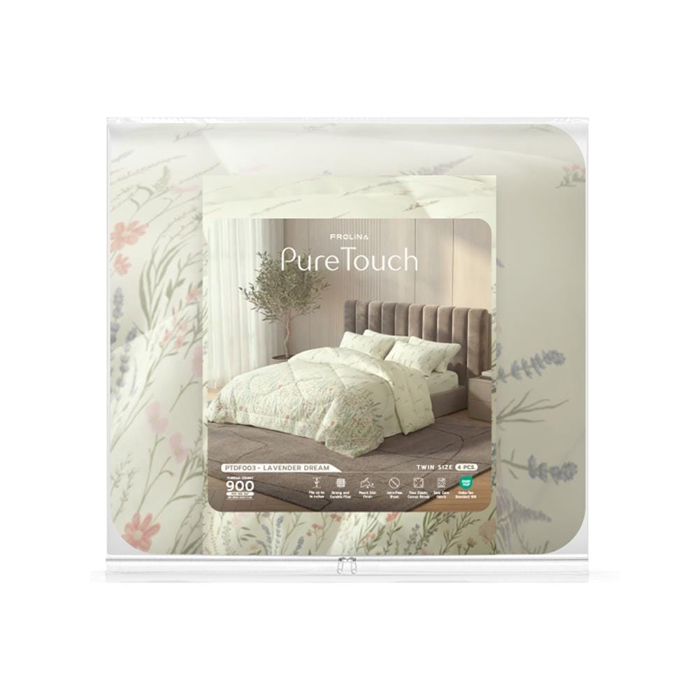 ชุดผ้าปูที่นอน 3.5 ฟุต (ชุด 4 ชิ้น) FROLINA PURE TOUCH PTDF003
