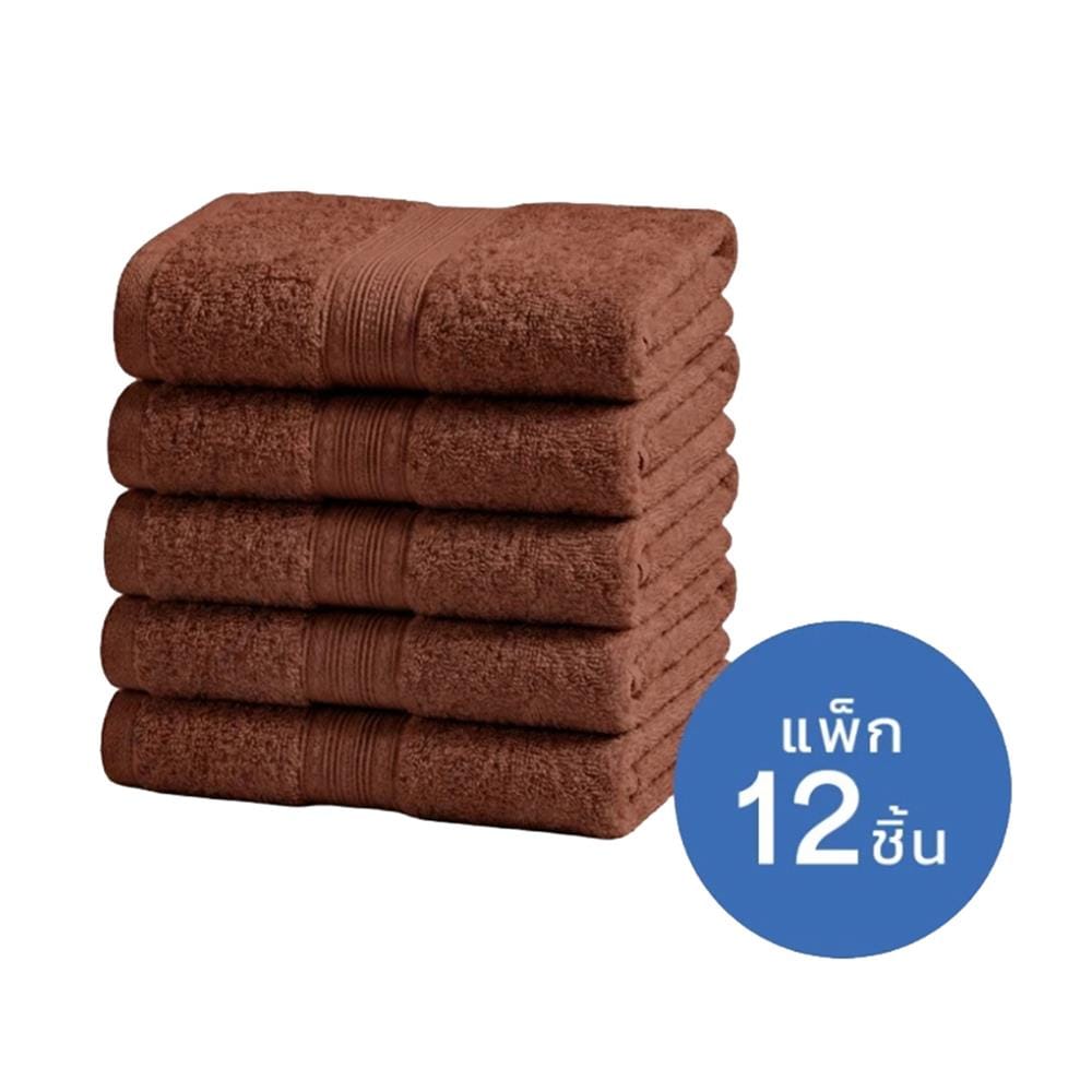 ผ้าขนหนู MIDAS BASIC LIVING 30x60 นิ้ว สี DARK BROWN (แพ็ก 12 ชิ้น)