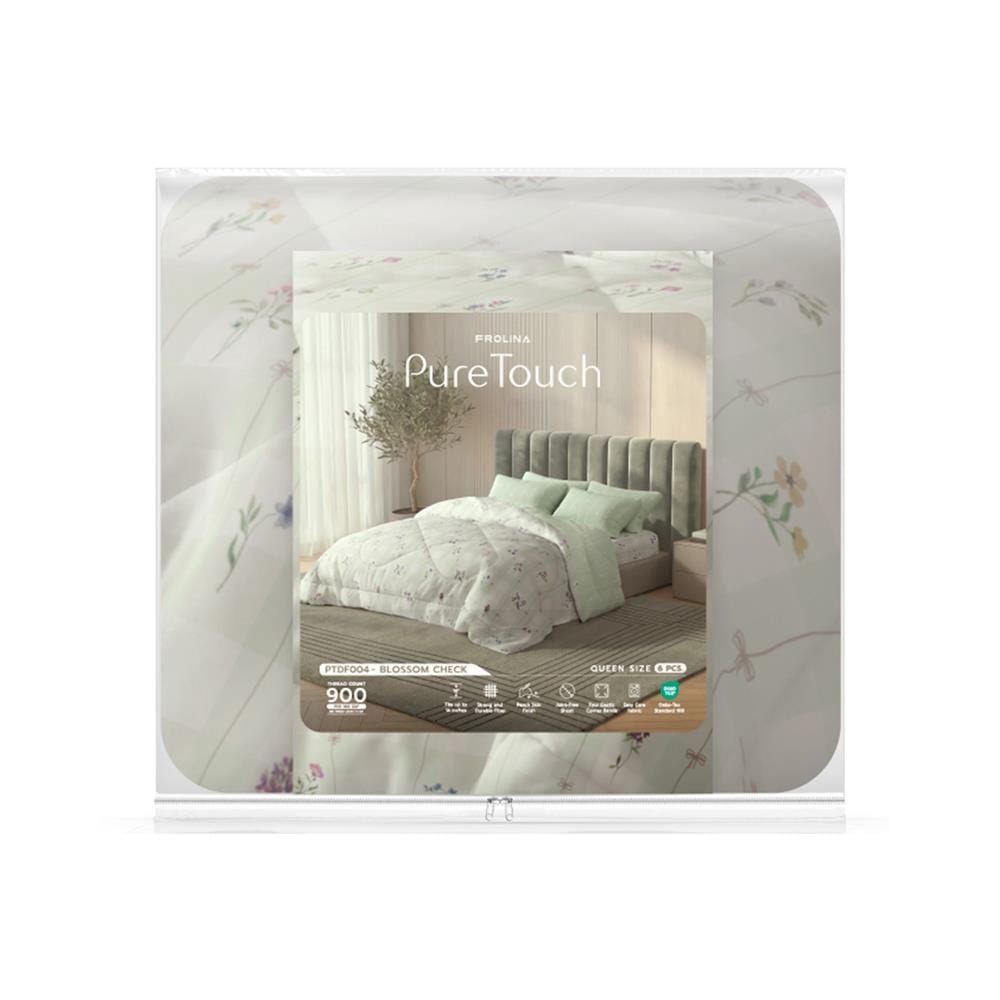 ชุดผ้าปูที่นอน 5 ฟุต (ชุด 6 ชิ้น) FROLINA PURE TOUCH PTDF004