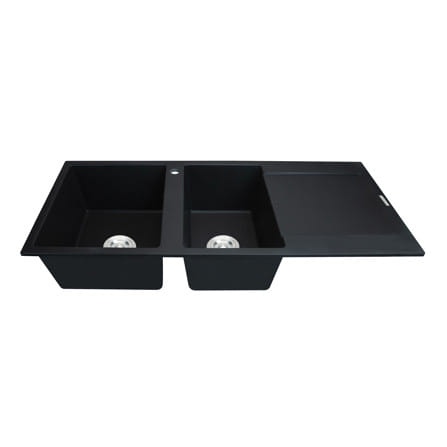ซิงค์ฝัง 2 หลุม 1 ที่พัก HAFELE STONEQ 495.39.633 สี METALLIC_2