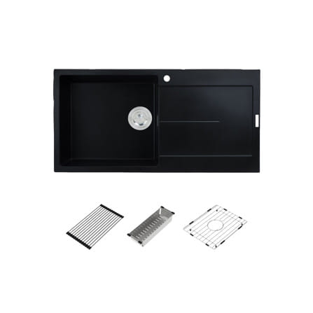 ซิงค์ฝัง 1 หลุม 1 ที่พัก HAFELE STONEQ 495.39.637 สี DEEP BLACK_0