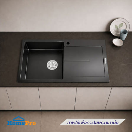 ซิงค์ฝัง 1 หลุม 1 ที่พัก HAFELE STONEQ 495.39.637 สี DEEP BLACK_4