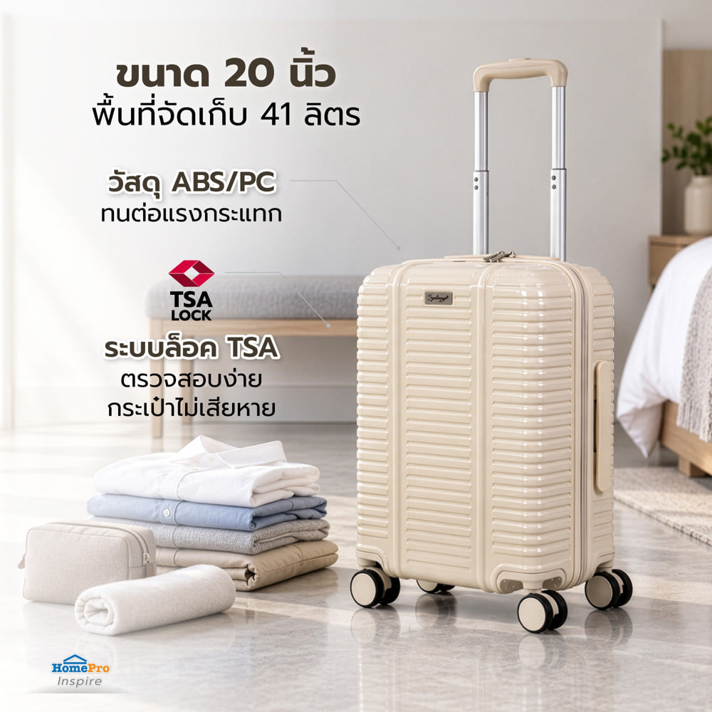 กระเป๋าเดินทาง 20 นิ้ว AVENTRA SYDNEY สีเบจ