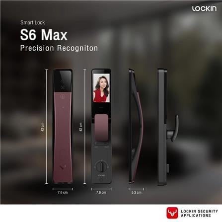 มือจับหลอกประตูดิจิตอล LOCKIN S6 MAX สีม่วง_3