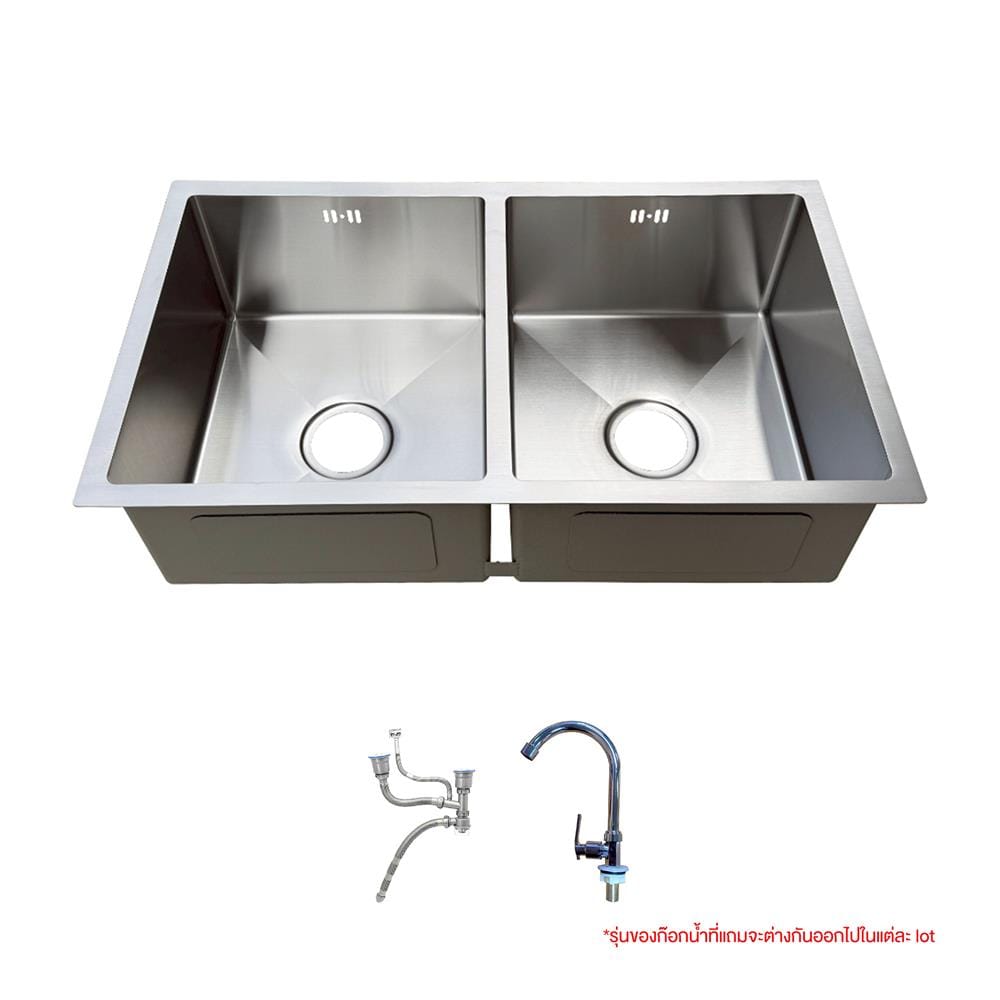 ซิงค์ฝัง 2 หลุม S-FLO NL0121-SI-SS สีเงิน