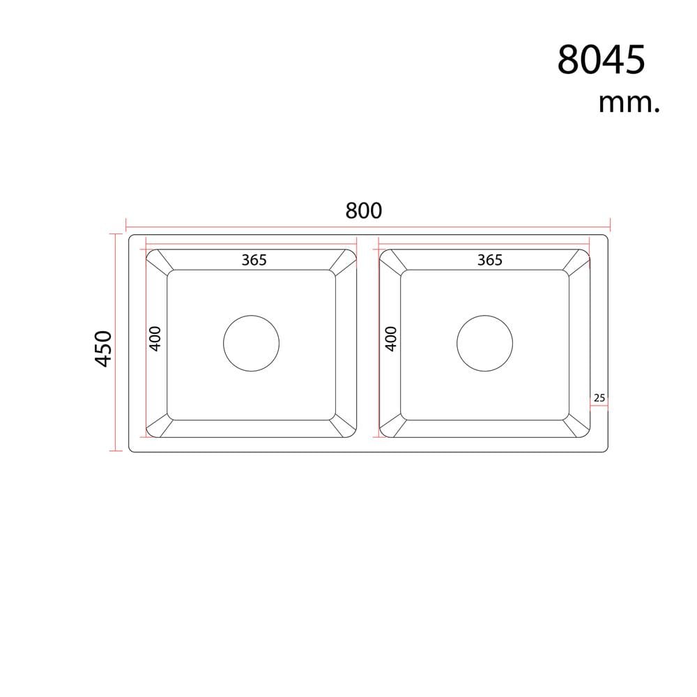 ซิงค์ฝัง 2 หลุม S-FLO NL0121-SI-SS สีเงิน