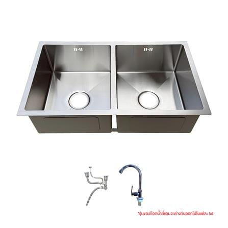 ซิงค์ฝัง 2 หลุม S-FLO NL0121-SI-SS สีเงิน_0