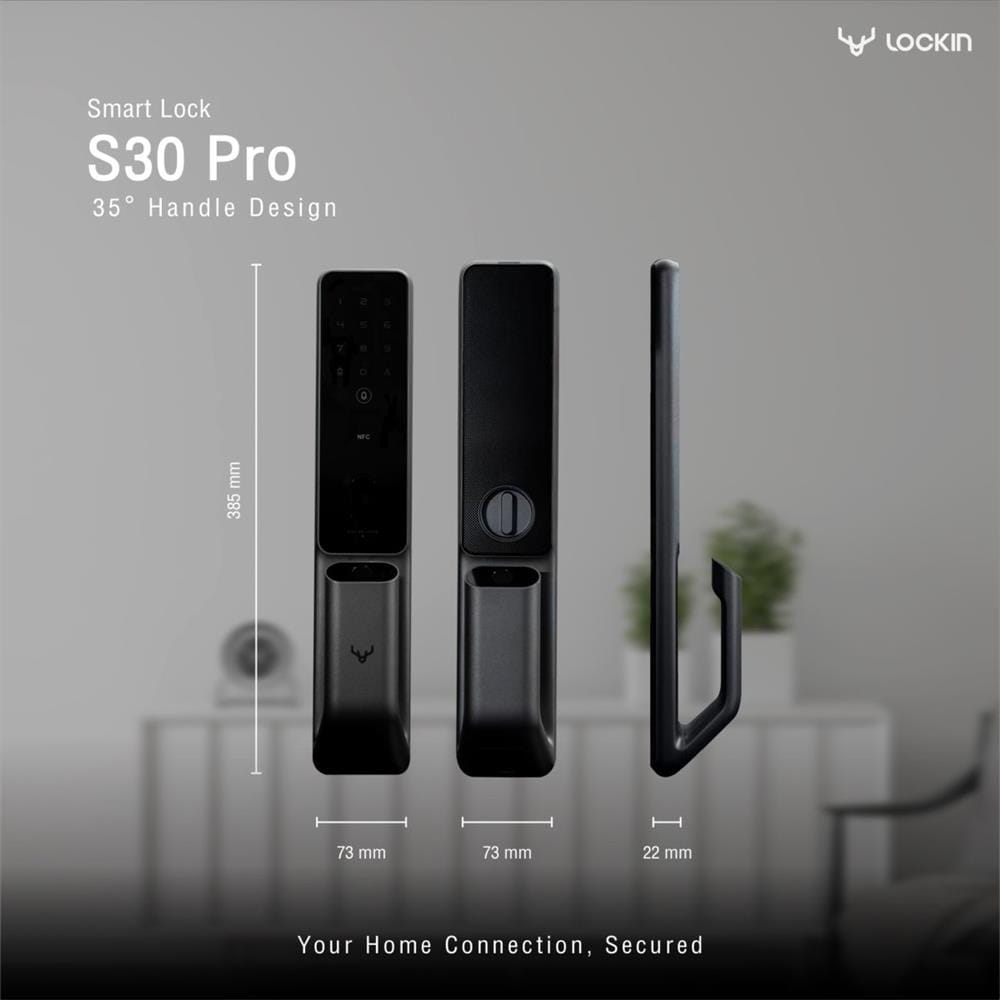 มือจับหลอกประตูดิจิตอล LOCKIN S30 PRO สีดำ