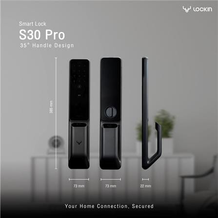 มือจับหลอกประตูดิจิตอล LOCKIN S30 PRO สีดำ_5