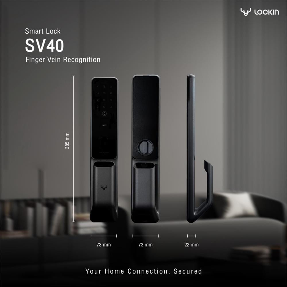 มือจับหลอกประตูดิจิตอล LOCKIN SV40 สีดำ