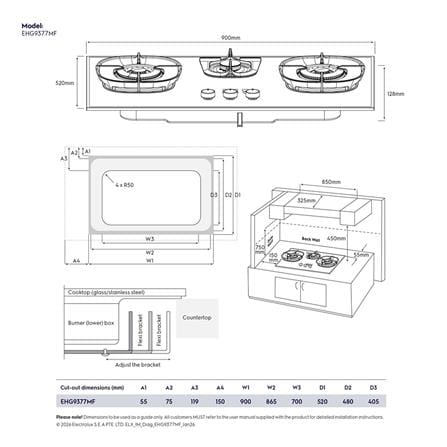 เตาฝังแก๊ส ELECTROLUX EHG9377MF 90 ซม._11