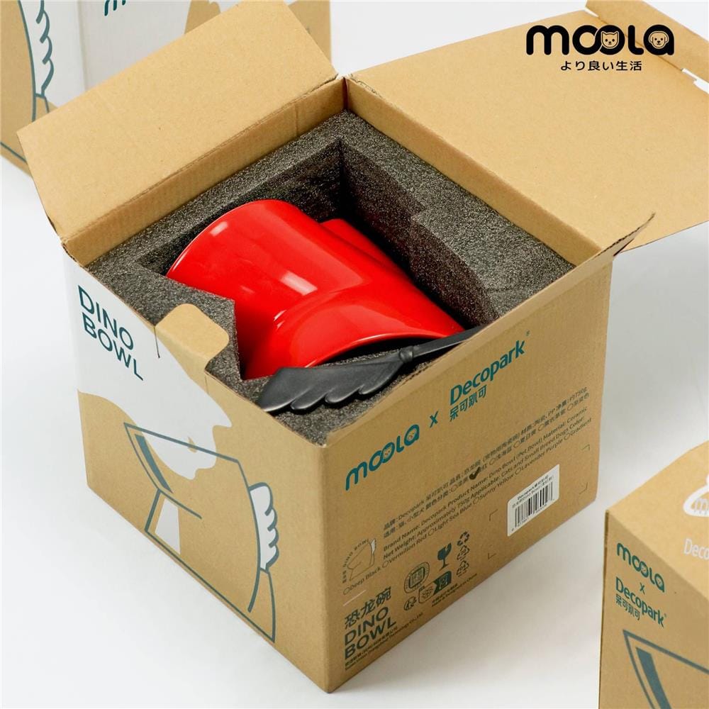 ชามใส่อาหารสัตว์เลี้ยง MOOLA สีแดง