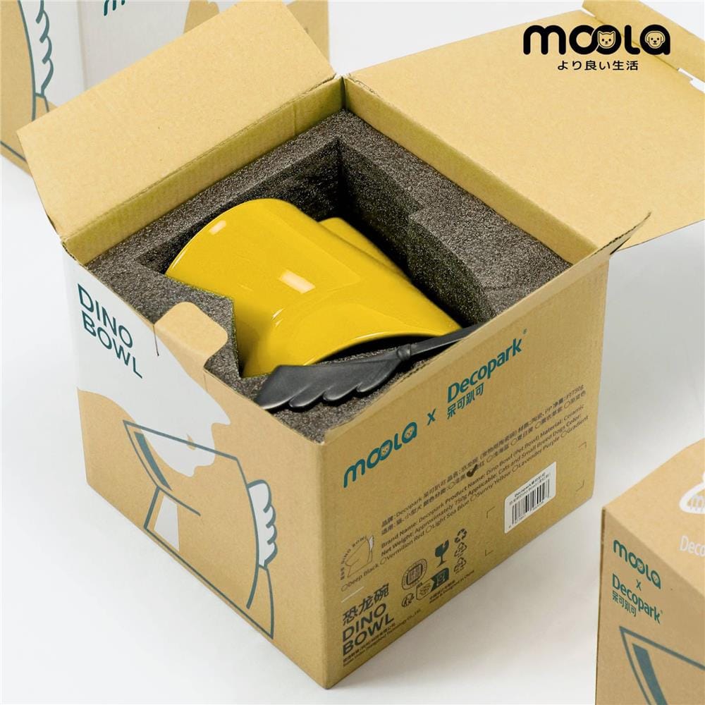 ชามใส่อาหารสัตว์เลี้ยง MOOLA สีเหลือง