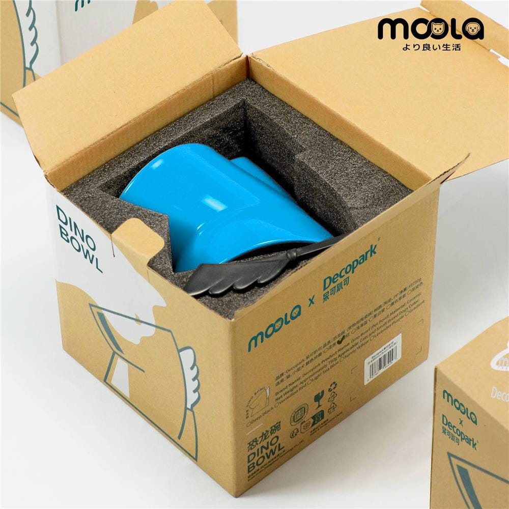 ชามใส่อาหารสัตว์เลี้ยง MOOLA สีฟ้า