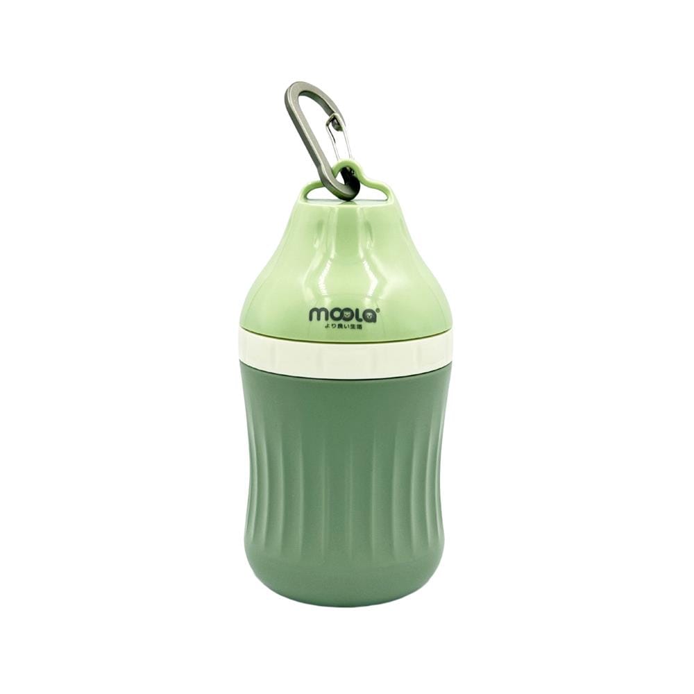 ขวดน้ำพกพาสัตว์เลี้ยง MOOLA 400 มล. สีเขียว