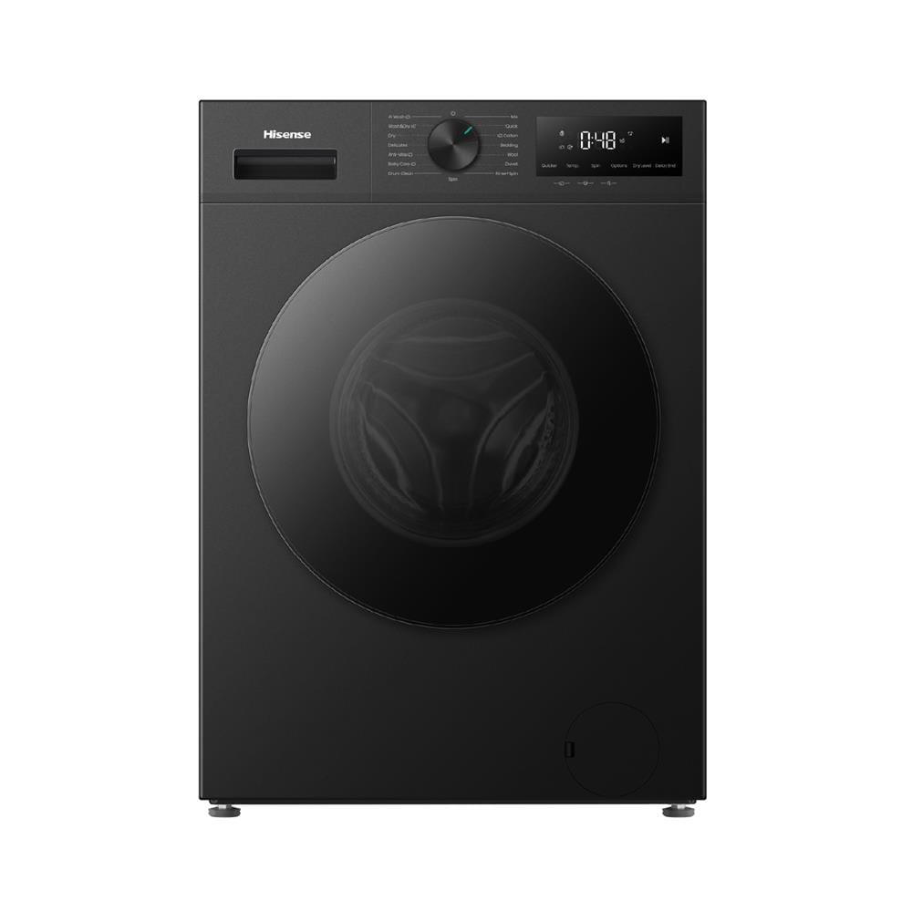 เครื่องซักอบผ้าฝาหน้า HISENSE WD120I142VKL 12/8 กก. 1400 RPM อินเวอร์เตอร์ สีดำ
