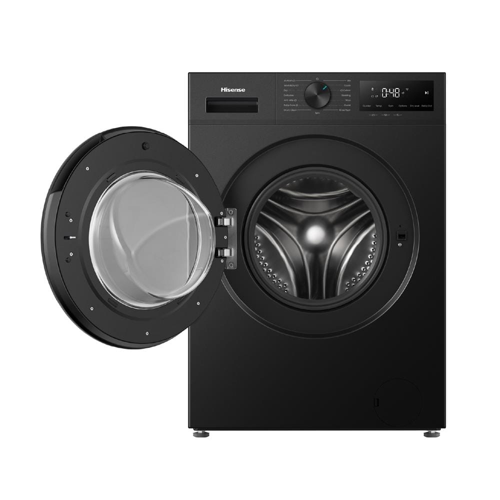 เครื่องซักอบผ้าฝาหน้า HISENSE WD120I142VKL 12/8 กก. 1400 RPM อินเวอร์เตอร์ สีดำ