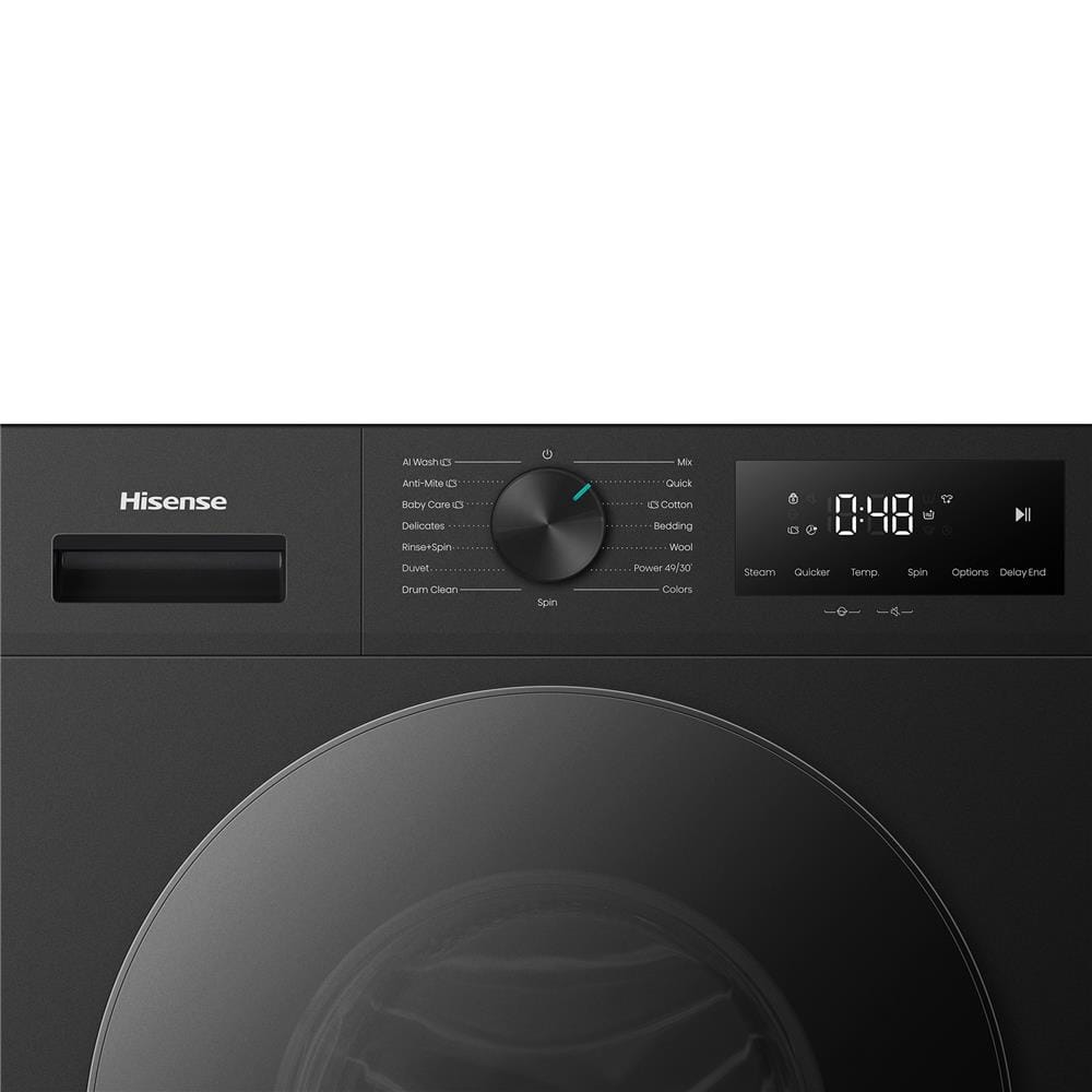 เครื่องซักผ้าฝาหน้า HISENSE WF140I142VKM 14 กก. 1400 RPM อินเวอร์เตอร์ สีดำ
