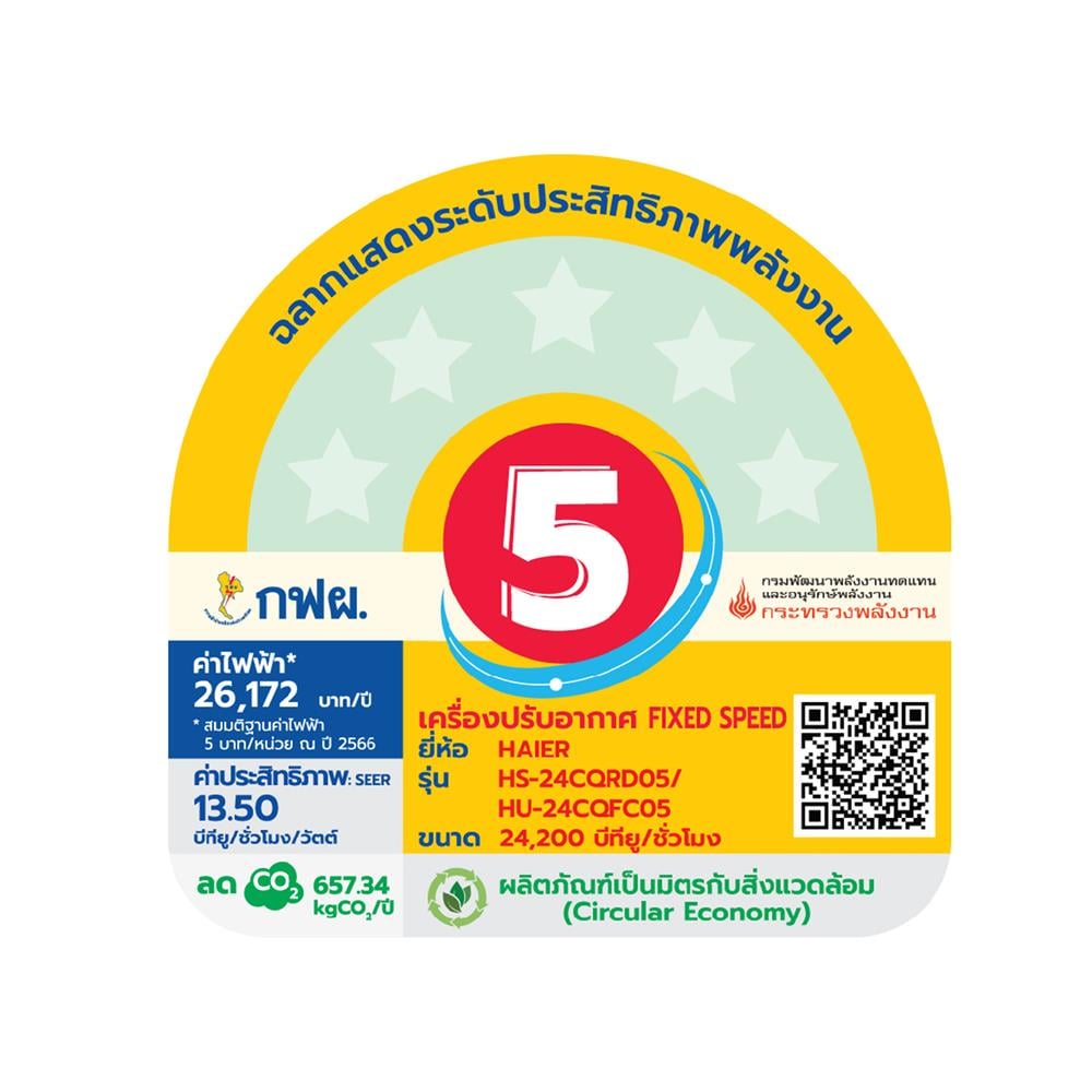 แอร์ผนัง HAIER HSU-24CQRD05 24200 บีทียู