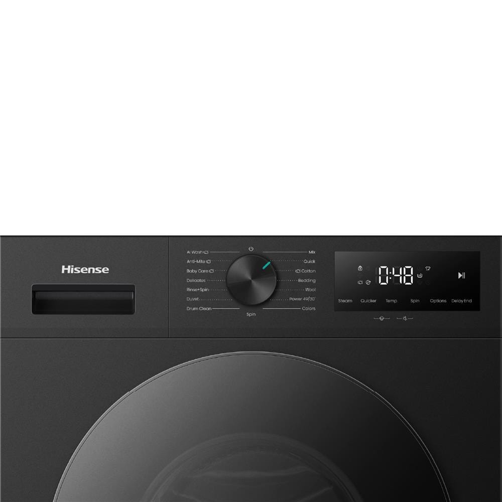 เครื่องซักผ้าฝาหน้า HISENSE WF120I142VKL 12 กก. 1400 RPM อินเวอร์เตอร์ สีดำ