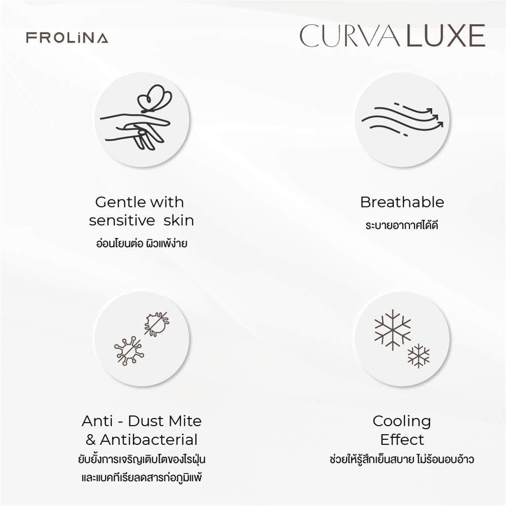 ปลอกผ้านวม FROLINA CURVA LUXE 70x90 นิ้ว LSJQ031