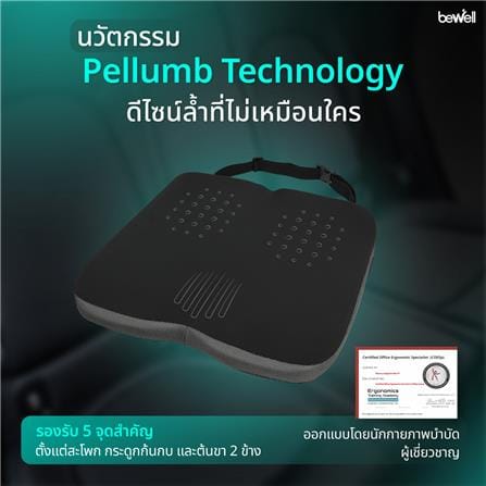 เบาะรองนั่ง BEWELL CAR SEAT CUSHION PLUS สีดำ_9