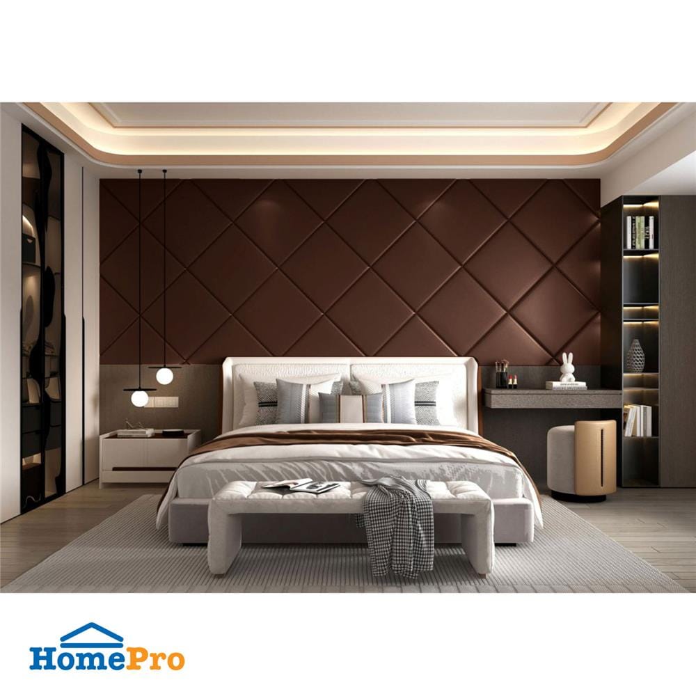 สติ๊กเกอร์โฟม PU HOME LIVING STYLE SOFT 35x35 ซม. สีน้ำตาล (แพ็ก 4 ชิ้น)