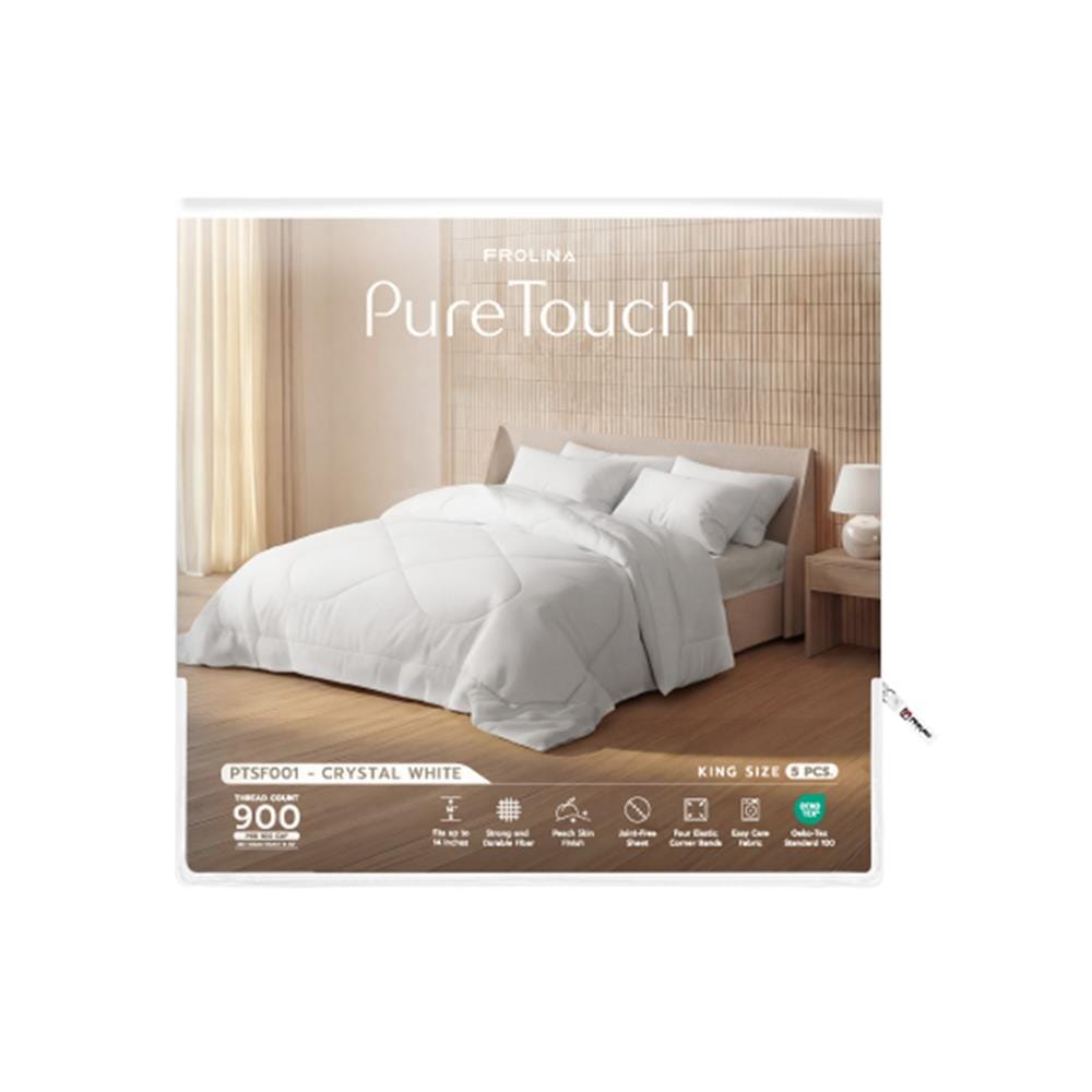 ชุดผ้าปูที่นอน 6 ฟุต (ชุด 5 ชิ้น) FROLINA PURE TOUCH PTSF001