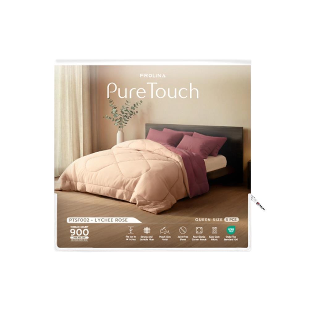 ชุดผ้าปูที่นอน 5 ฟุต (ชุด 5 ชิ้น) FROLINA PURE TOUCH PTSF002