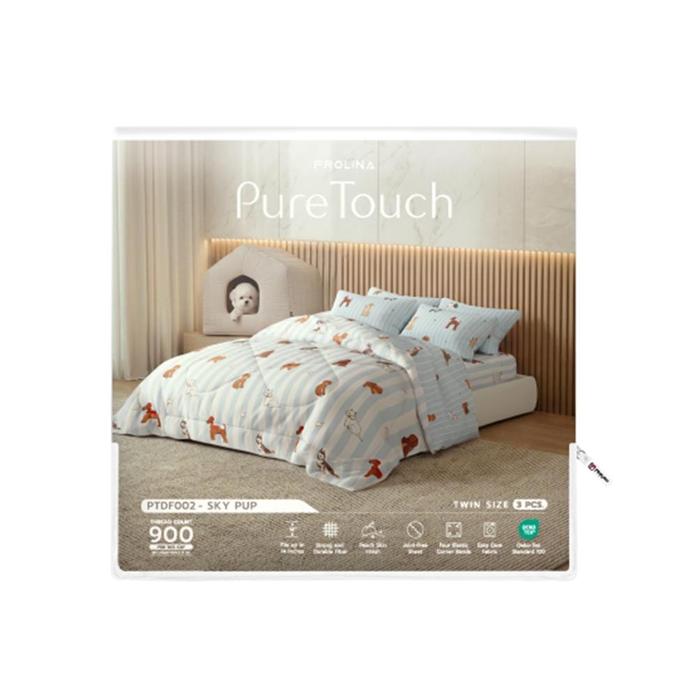 ชุดผ้าปูที่นอน 3.5 ฟุต (ชุด 3 ชิ้น) FROLINA PURE TOUCH PTDF002