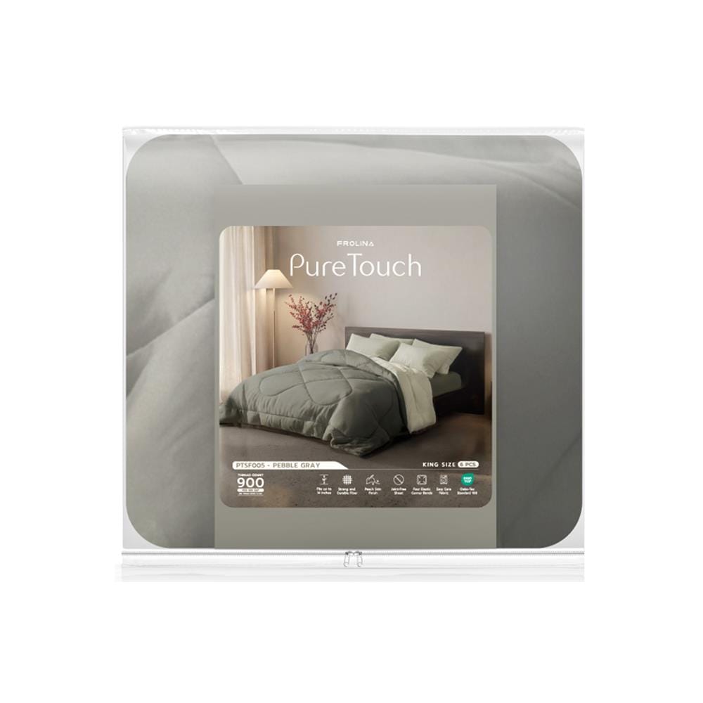 ชุดผ้าปูที่นอน 6 ฟุต (ชุด 6 ชิ้น) FROLINA PURE TOUCH PTSF005