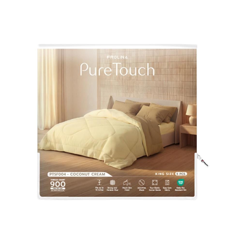 ชุดผ้าปูที่นอน 6 ฟุต (ชุด 5 ชิ้น) FROLINA PURE TOUCH PTSF004