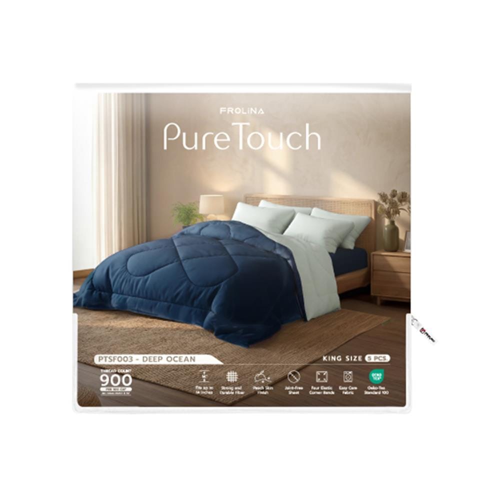 ชุดผ้าปูที่นอน 6 ฟุต (ชุด 5 ชิ้น) FROLINA PURE TOUCH PTSF003