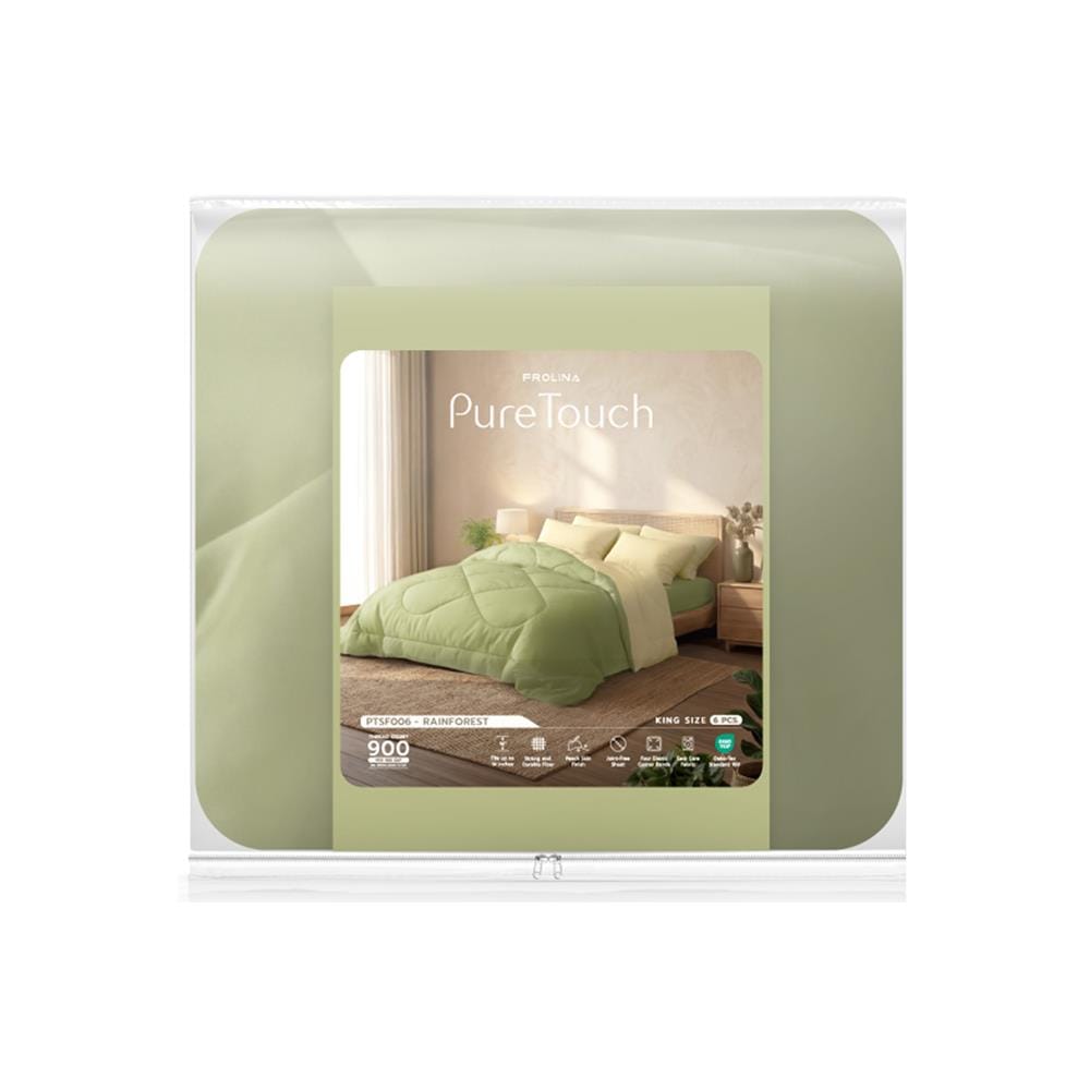 ชุดผ้าปูที่นอน 6 ฟุต (ชุด 6 ชิ้น) FROLINA PURE TOUCH PTSF006