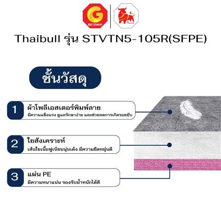 เตียงเหล็ก 3.5 ฟุต THAIBULL STVTN5-105R สีขาว_5
