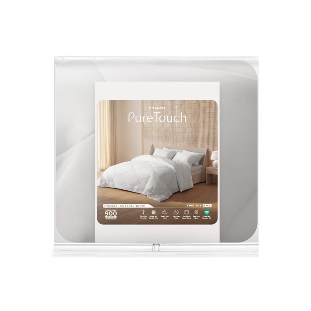 ชุดผ้าปูที่นอน 6 ฟุต (ชุด 6 ชิ้น) FROLINA PURE TOUCH PTSF001