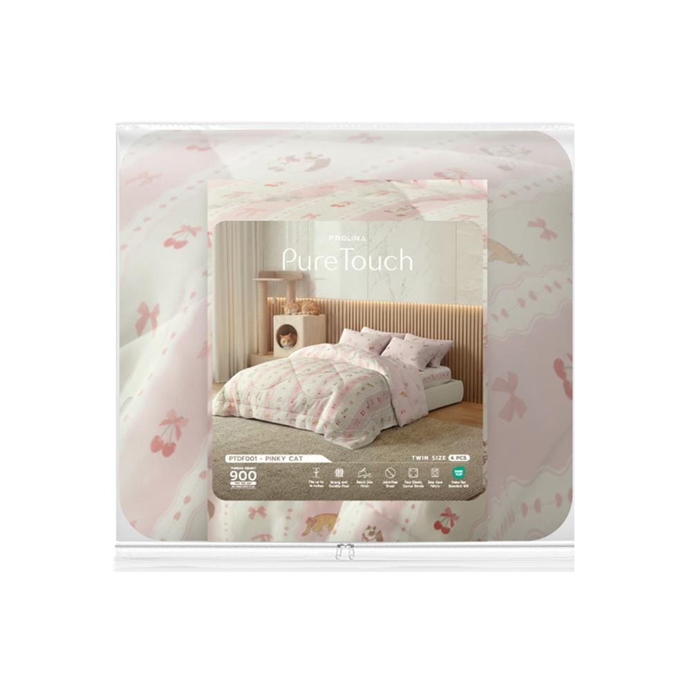 ชุดผ้าปูที่นอน 3.5 ฟุต (ชุด 4 ชิ้น) FROLINA PURE TOUCH PTDF001