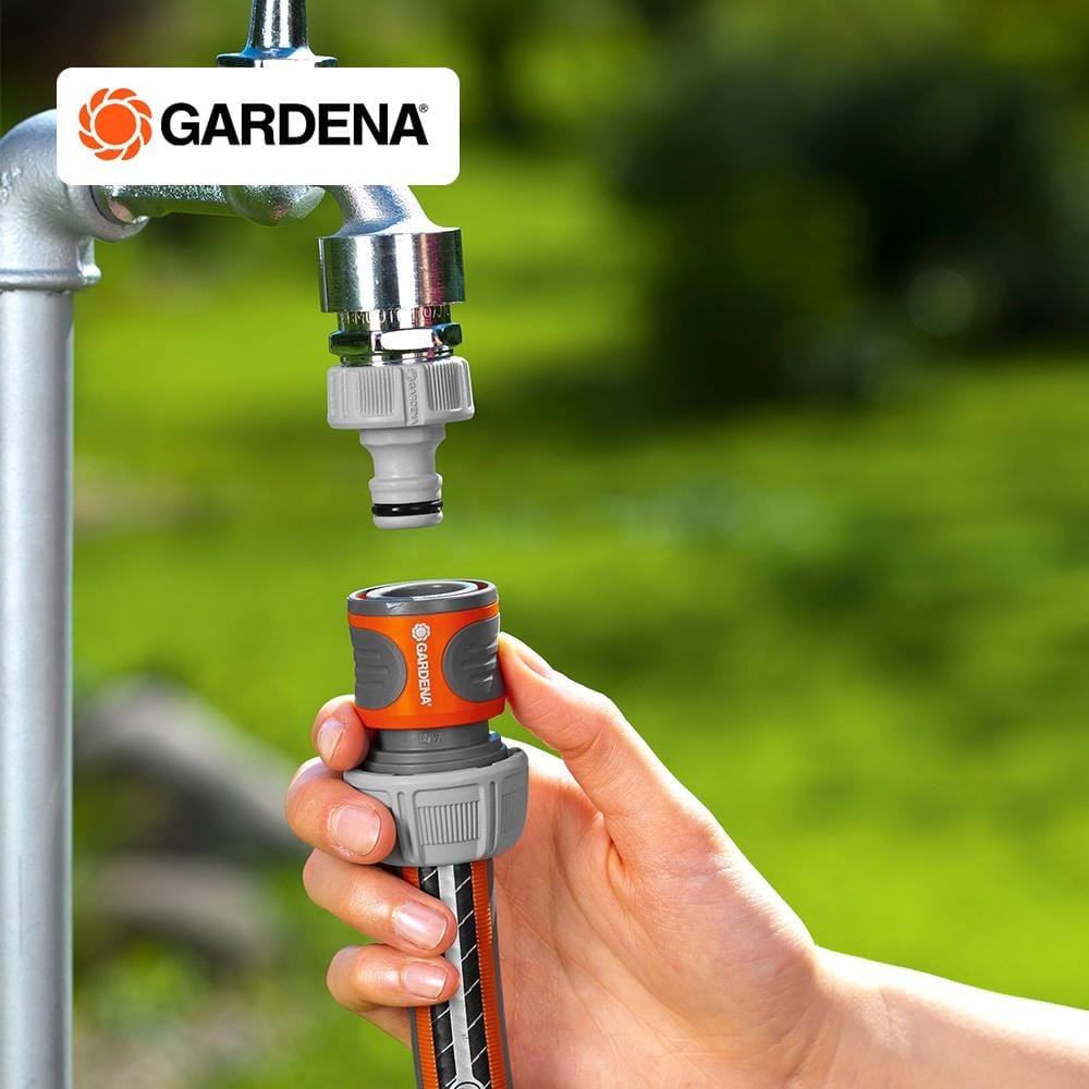 ข้อต่อสวมเร็ว+สวมสายยาง GARDENA 3/4 นิ้ว สีเทา
