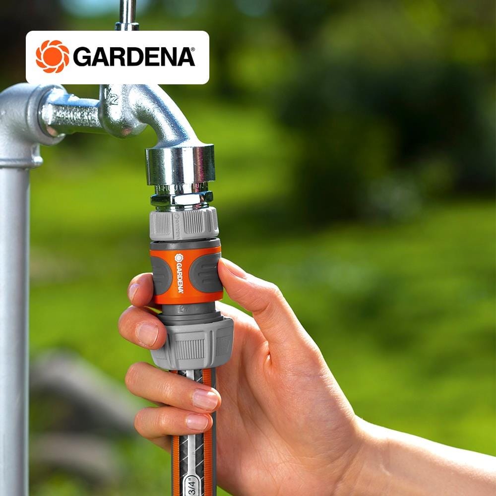 ข้อต่อสวมเร็ว+สวมสายยาง GARDENA 3/4 นิ้ว สีเทา