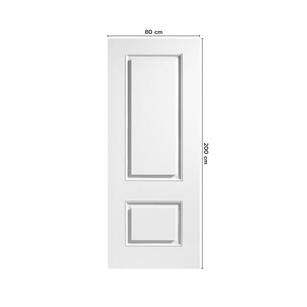 ประตูภายในไฟเบอร์กลาส ไม่เจาะลูกบิด ECO-DOOR 2PT 80x200 ซม. สีขาว