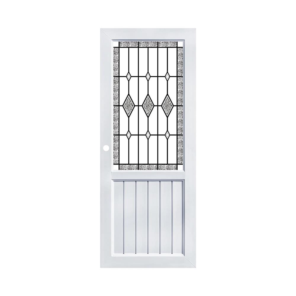 ประตูภายใน UPVC กระจกนิรภัย เจาะลูกบิด ECO-DOOR D1 80x200 ซม. สีขาว