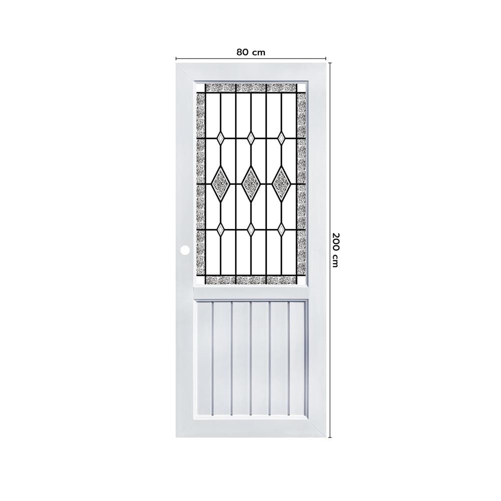 ประตูภายใน UPVC กระจกนิรภัย เจาะลูกบิด ECO-DOOR D1 80x200 ซม. สีขาว