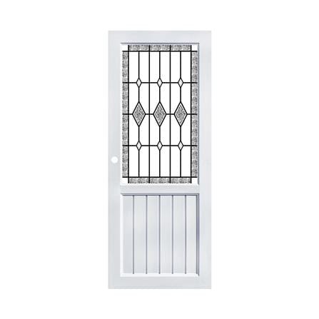 ประตูภายใน UPVC กระจกนิรภัย เจาะลูกบิด ECO-DOOR D1 80x200 ซม. สีขาว_0