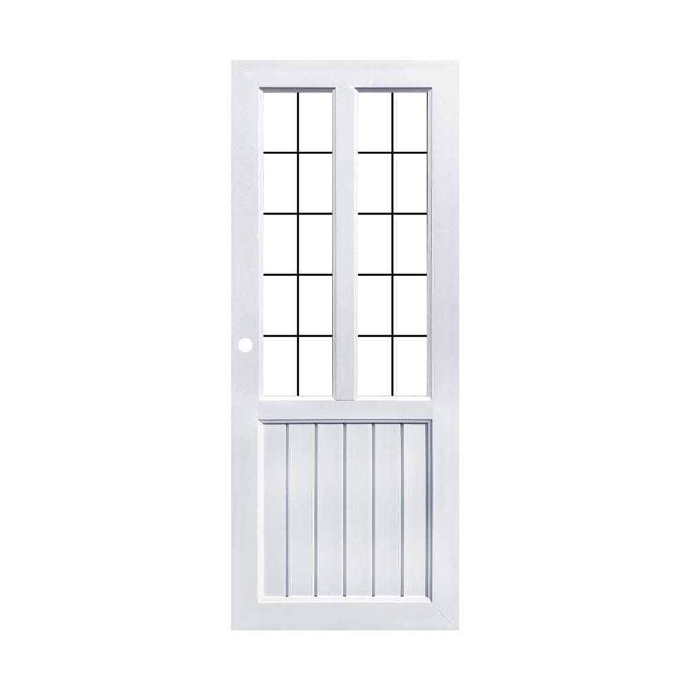 ประตูภายใน UPVC กระจกนิรภัย เจาะลูกบิด ECO-DOOR S2 80x200 ซม. สีขาว