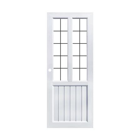 ประตูภายใน UPVC กระจกนิรภัย เจาะลูกบิด ECO-DOOR S2 80x200 ซม. สีขาว_0