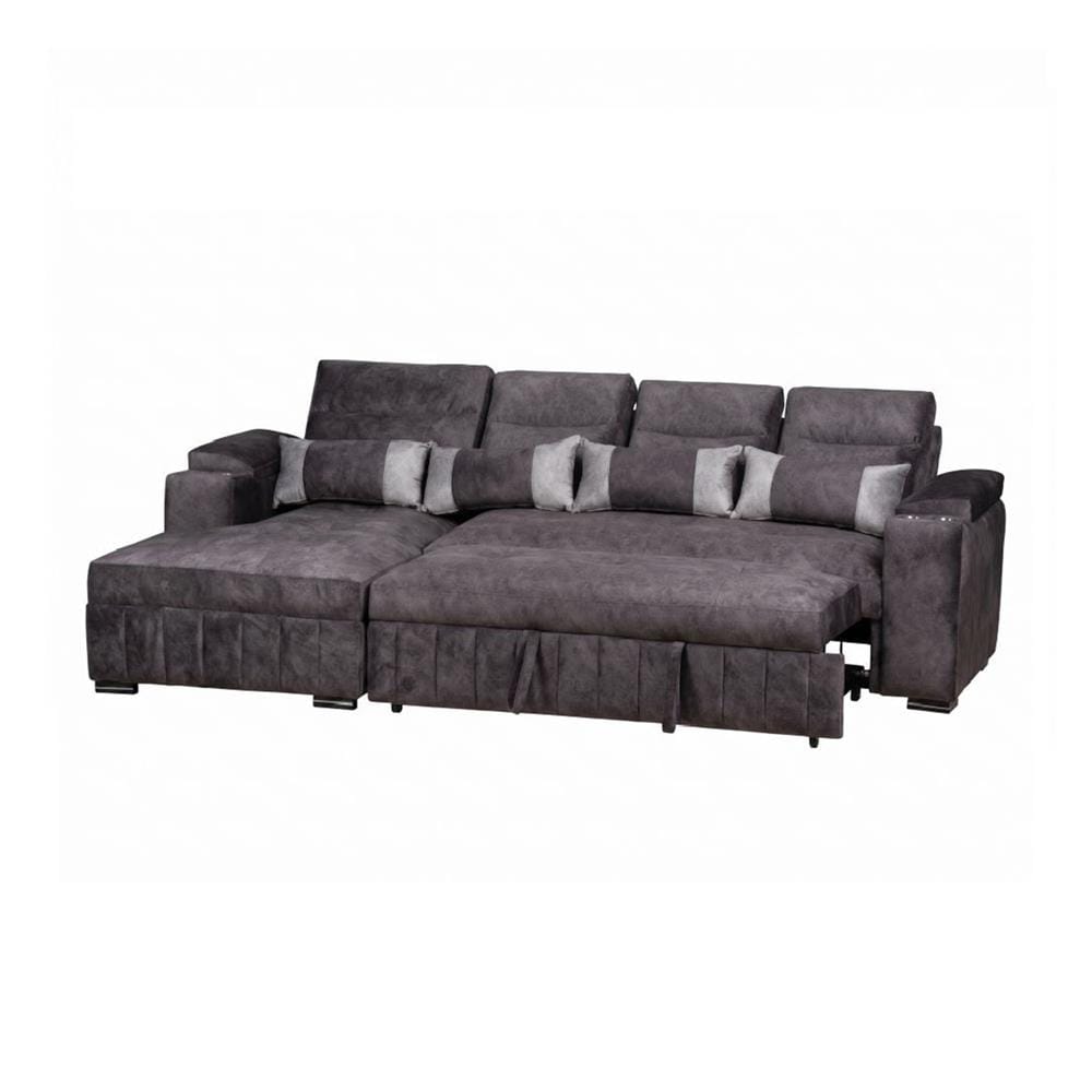 โซฟาเข้ามุมซ้าย AS FURNITURE KENZO DGYU40R สีเทาเข้ม